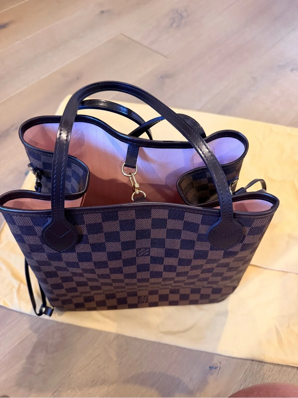 Louis Vuitton Brown Damier Ebene MM Canvas Tote